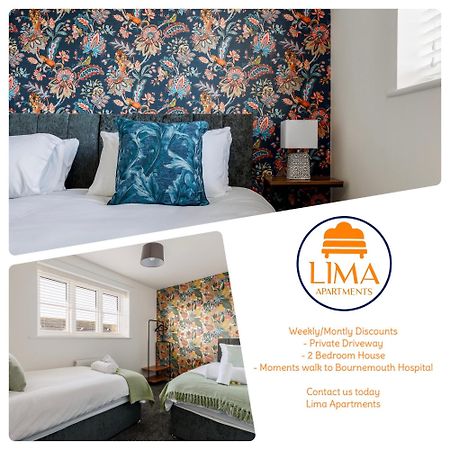 2 Bedroom House-Driveway - Bournemouth Hospital - Long Stay Discounts - Lima Apartments Ltd Exteriör bild